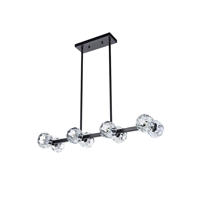 Elegant Lighting Eren 8 Light 31" Pendant, Black/Clear