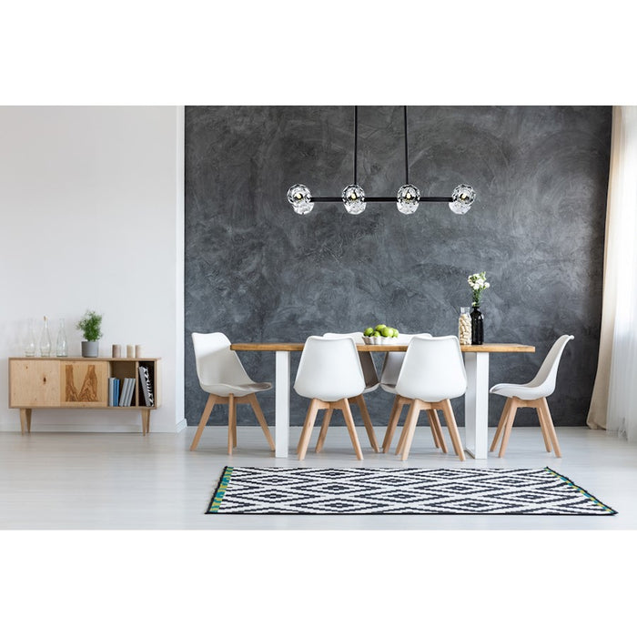 Elegant Lighting Eren 8 Light 31" Pendant, Black/Clear