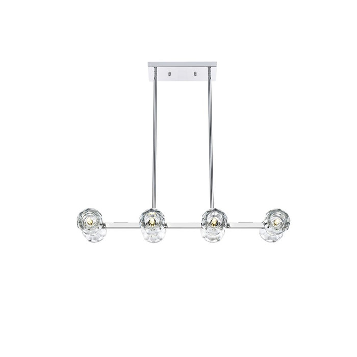 Elegant Lighting Eren 8 Light 31" Pendant, Chrome/Clear - 3505D31C