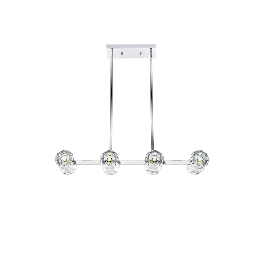 Elegant Lighting Eren 8 Light 31" Pendant, Chrome/Clear - 3505D31C