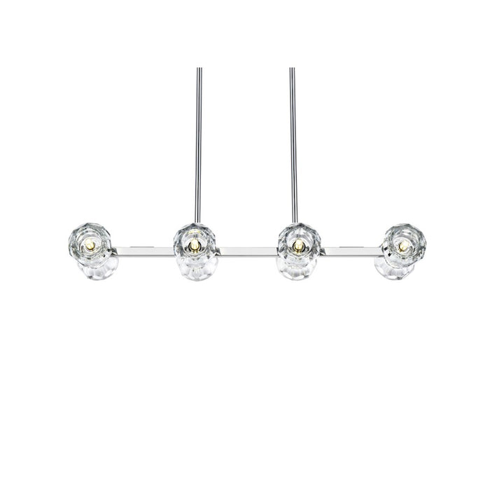 Elegant Lighting Eren 8 Light 31" Pendant, Chrome/Clear