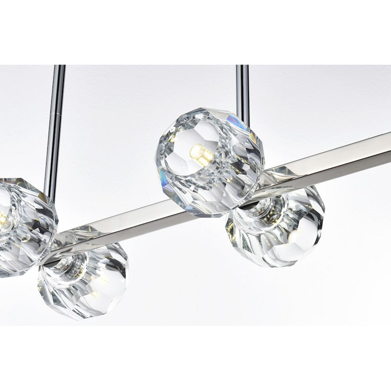 Elegant Lighting Eren 8 Light 31" Pendant, Chrome/Clear