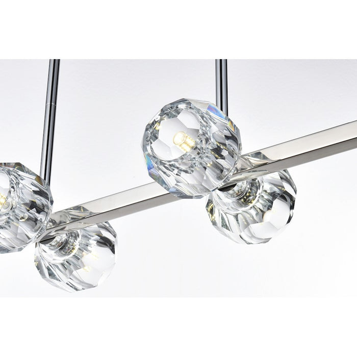 Elegant Lighting Eren 8 Light 31" Pendant, Chrome/Clear