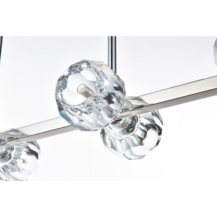 Elegant Lighting Eren 8 Light 31" Pendant, Chrome/Clear