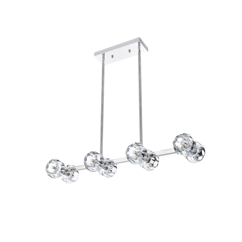 Elegant Lighting Eren 8 Light 31" Pendant, Chrome/Clear