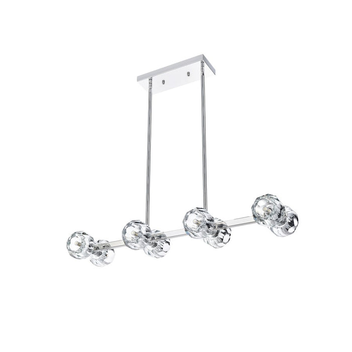 Elegant Lighting Eren 8 Light 31" Pendant, Chrome/Clear