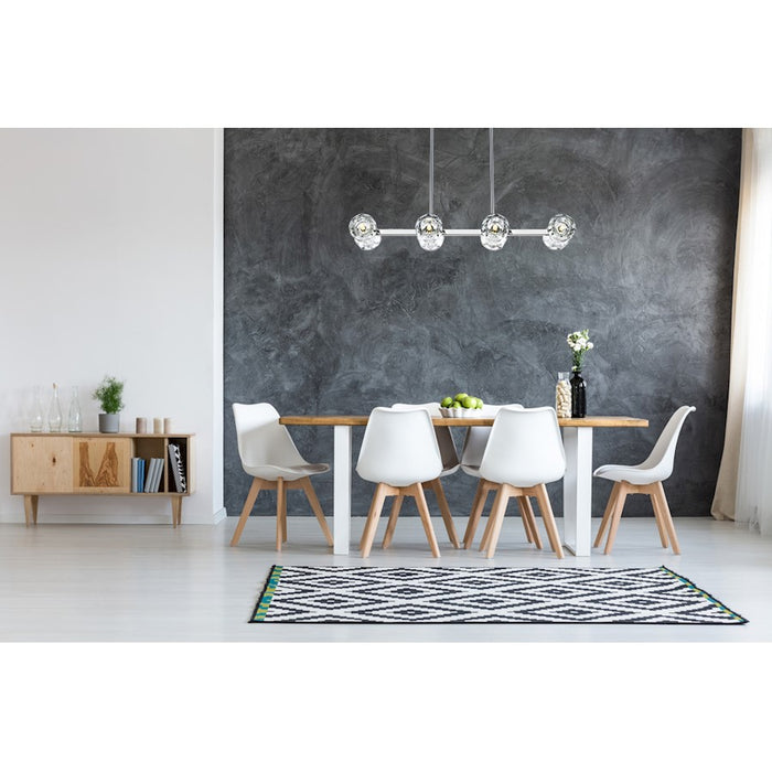Elegant Lighting Eren 8 Light 31" Pendant, Chrome/Clear