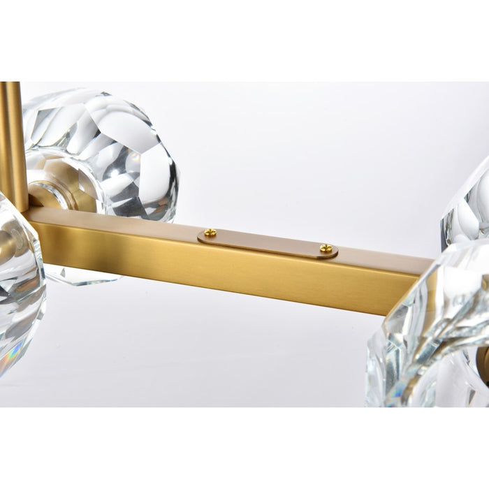 Elegant Lighting Eren 8 Light 31" Pendant, Satin Gold/Clear