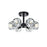 Elegant Lighting Eren 6 Light 14" Flush Mount, Black/Clear