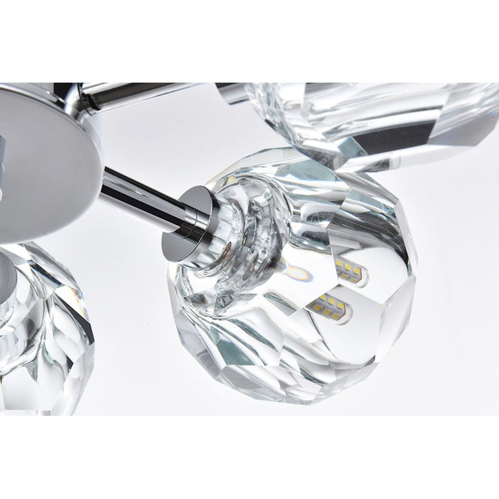 Elegant Lighting Eren 6 Light 14" Flush Mount, Chrome/Clear