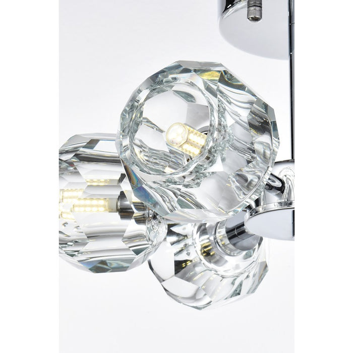 Elegant Lighting Eren 6 Light 14" Flush Mount, Chrome/Clear