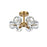 Elegant Lighting Eren 6 Light 14" Flush Mount, Satin Gold/Clear