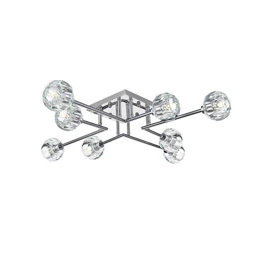 Elegant Lighting Eren 8 Light 31" Flush Mount, Chrome/Clear