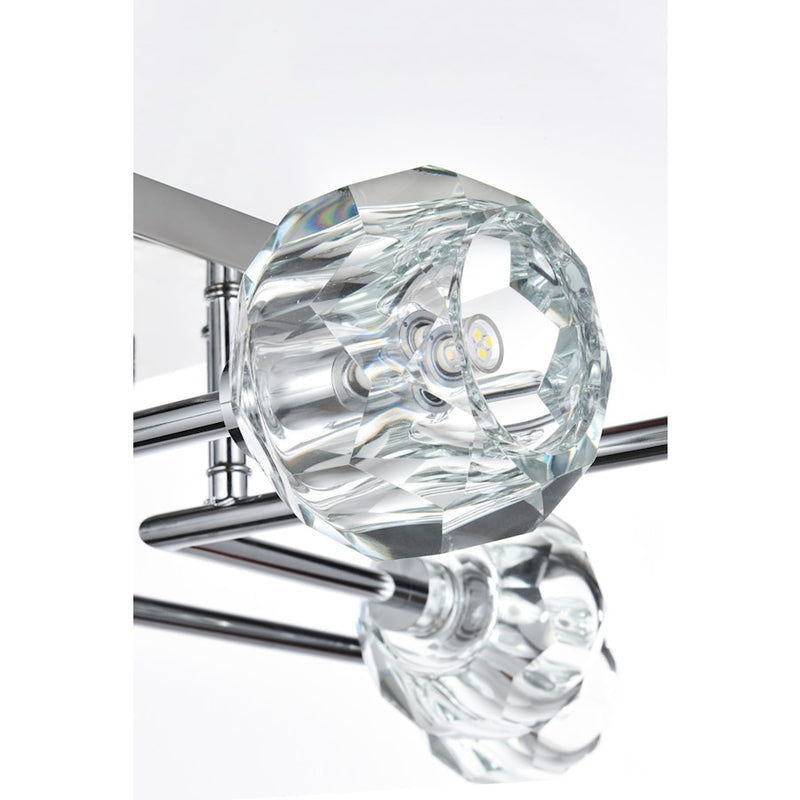 Elegant Lighting Eren 8 Light 31" Flush Mount, Chrome/Clear