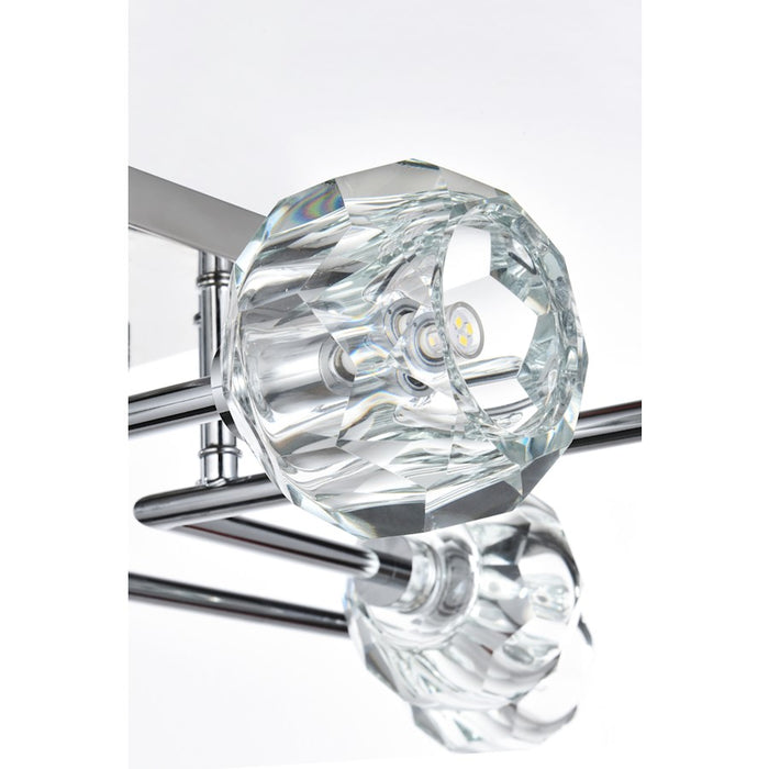 Elegant Lighting Eren 8 Light 31" Flush Mount, Chrome/Clear