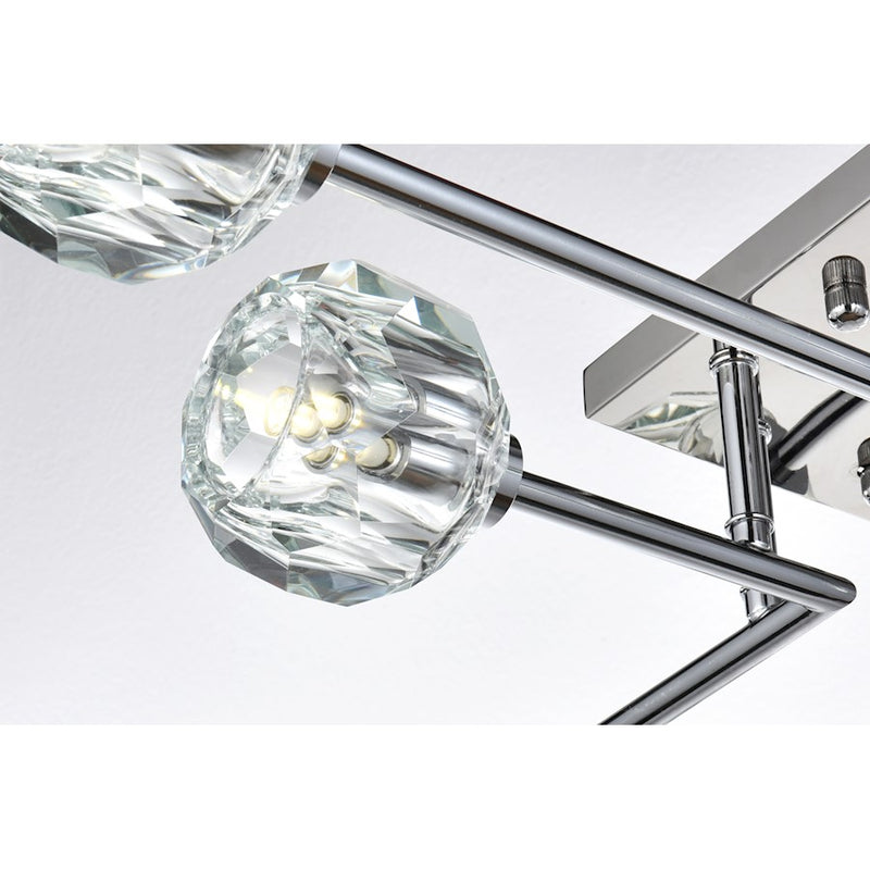 Elegant Lighting Eren 8 Light 31" Flush Mount, Chrome/Clear