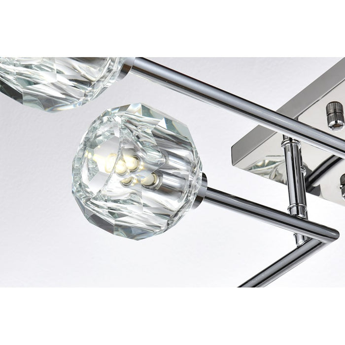 Elegant Lighting Eren 8 Light 31" Flush Mount, Chrome/Clear