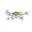 Elegant Lighting Eren 8 Light 31" Flush Mount, Satin Gold/Clear