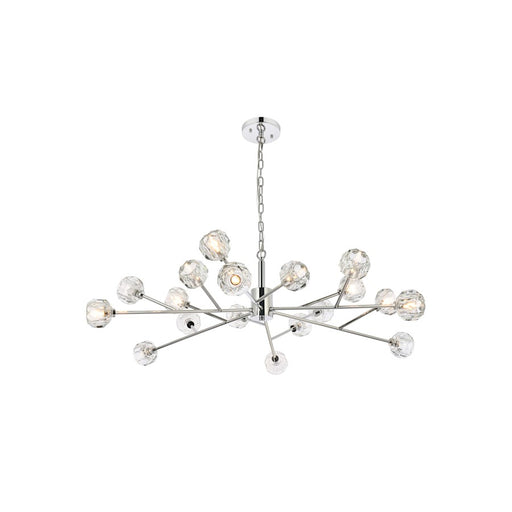 Elegant Lighting Graham 18 Light 48" Pendant, Chrome/Clear - 3509D48C
