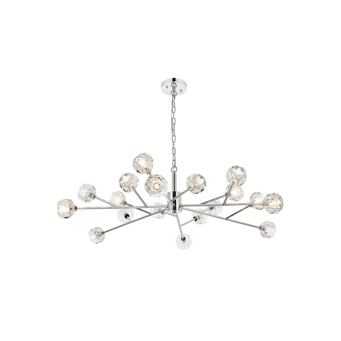 Elegant Lighting Graham 18 Light 48" Pendant, Chrome/Clear - 3509D48C
