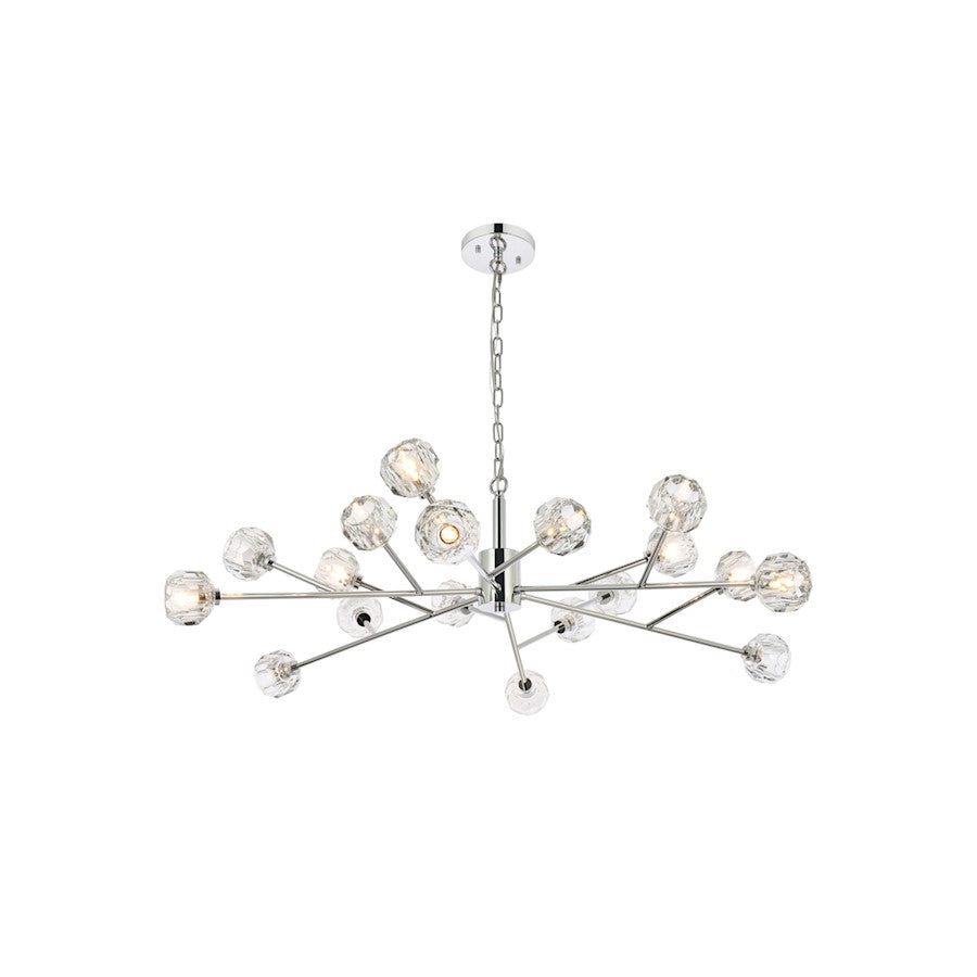 Elegant Lighting Graham 18 Light 48" Pendant, Chrome/Clear - 3509D48C