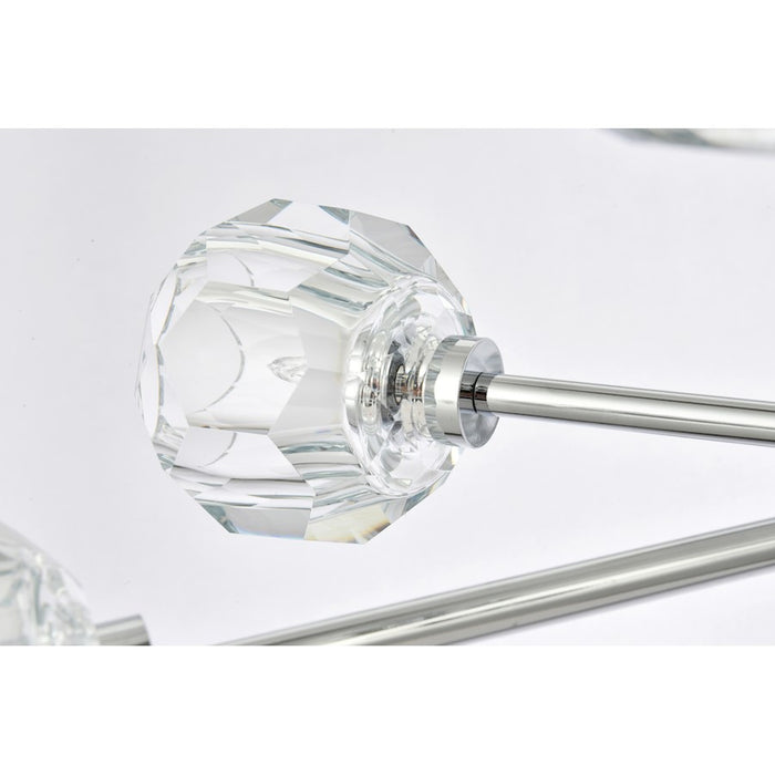 Elegant Lighting Graham 18 Light 48" Pendant, Chrome/Clear