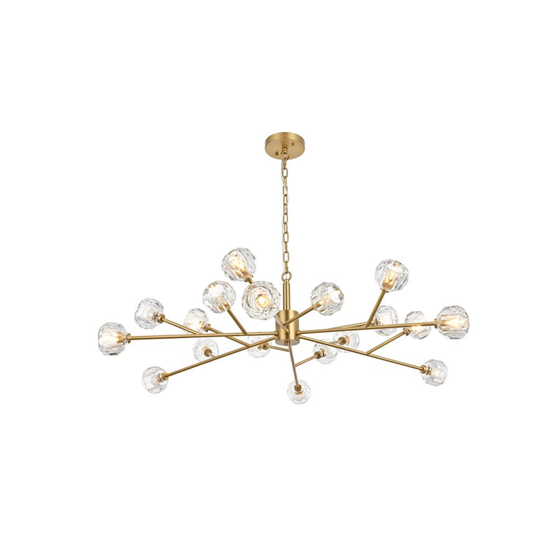 Elegant Lighting Graham 18 Light 48" Pendant, Gold/Clear