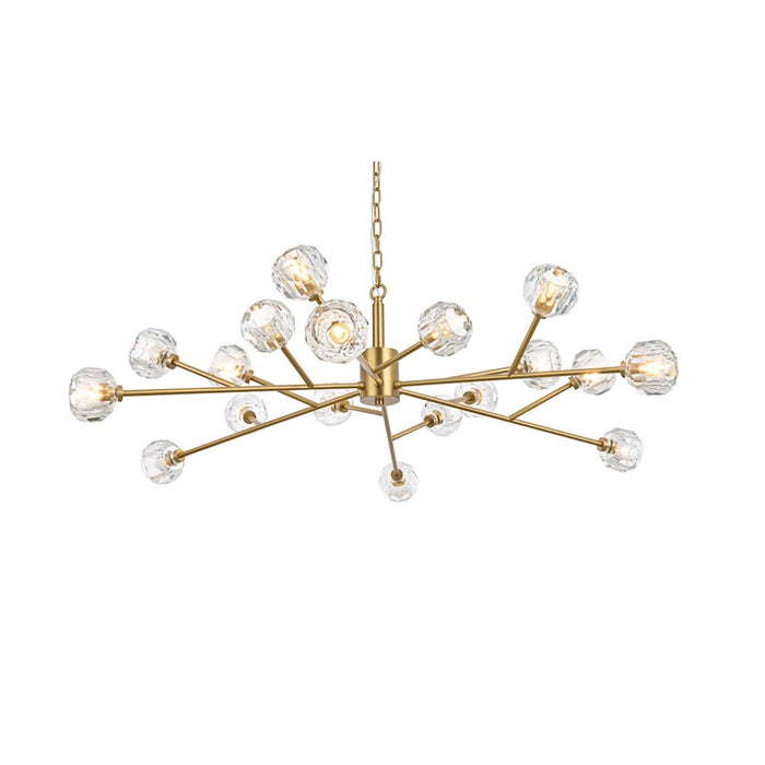 Elegant Lighting Graham 18 Light 48" Pendant, Gold/Clear