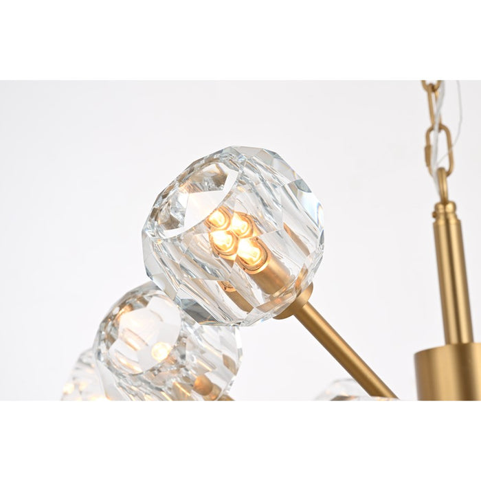 Elegant Lighting Graham 18 Light 48" Pendant, Gold/Clear