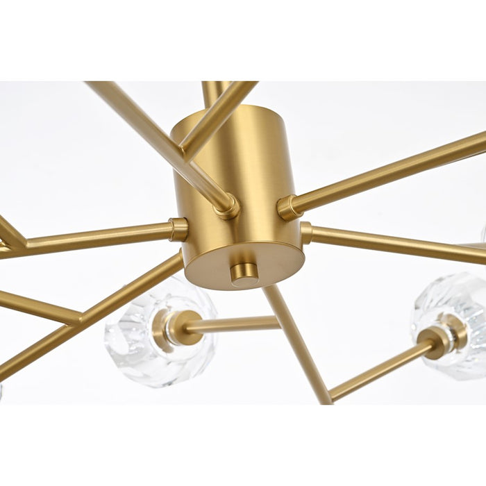 Elegant Lighting Graham 18 Light 48" Pendant, Gold/Clear