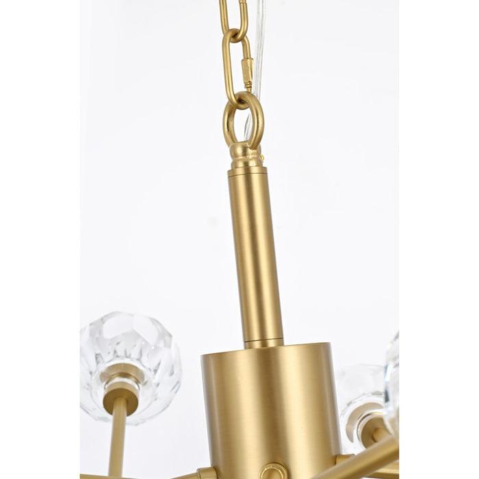 Elegant Lighting Graham 18 Light 48" Pendant, Gold/Clear