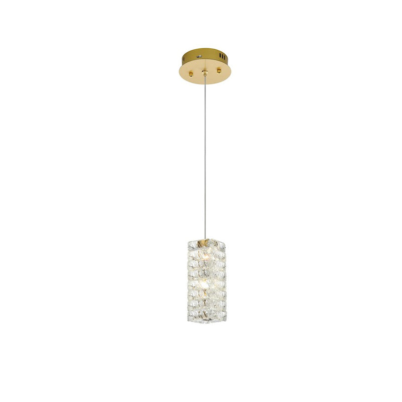 Elegant Lighting Aston 6.5" LED Pendant, Satin Gold