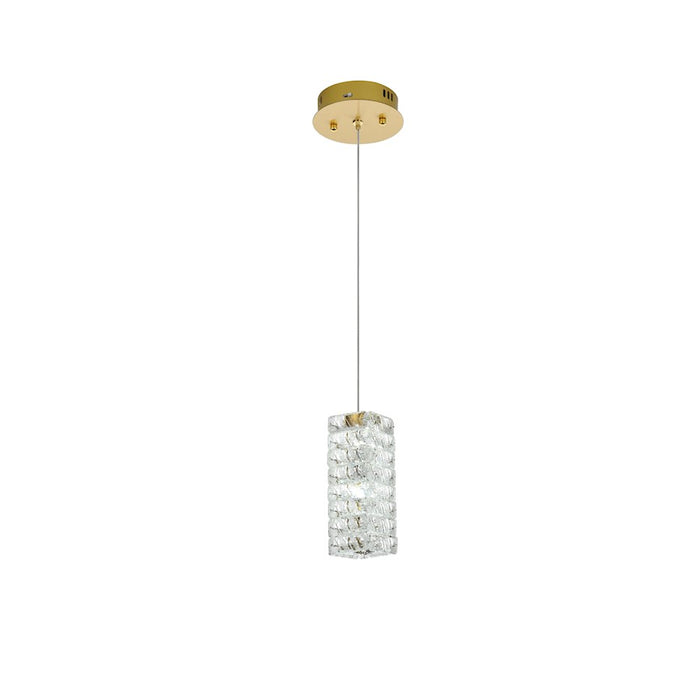 Elegant Lighting Aston 6.5" LED Pendant, Satin Gold