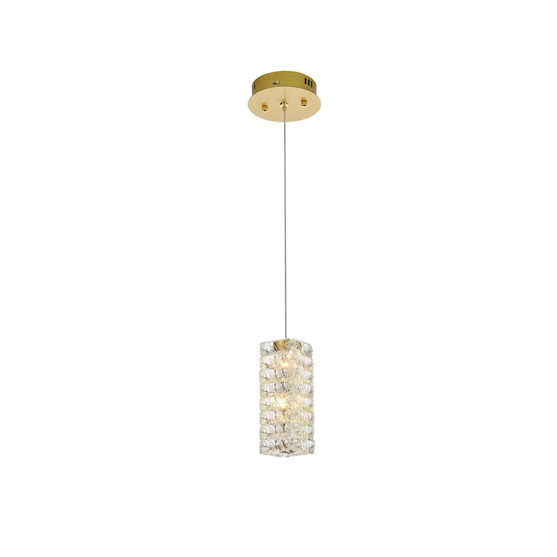 Elegant Lighting Aston 6.5" LED Pendant, Satin Gold