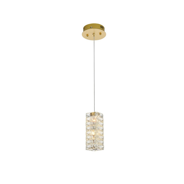 Elegant Lighting Aston 6.5" LED Pendant, Satin Gold