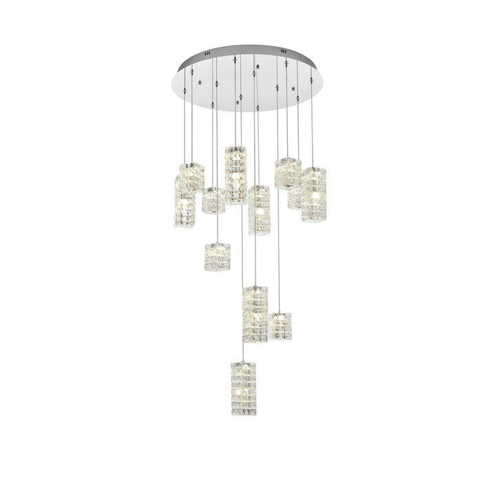 Elegant Lighting Aston 28" LED Pendant, Chrome
