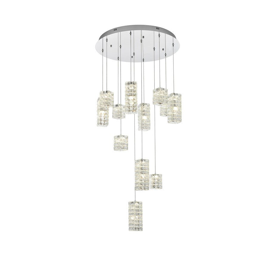 Elegant Lighting Aston 28" LED Pendant, Chrome