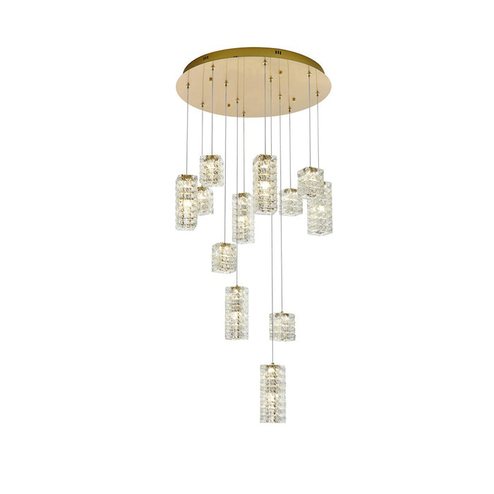 Elegant Lighting Aston 28" LED Pendant, Satin Gold