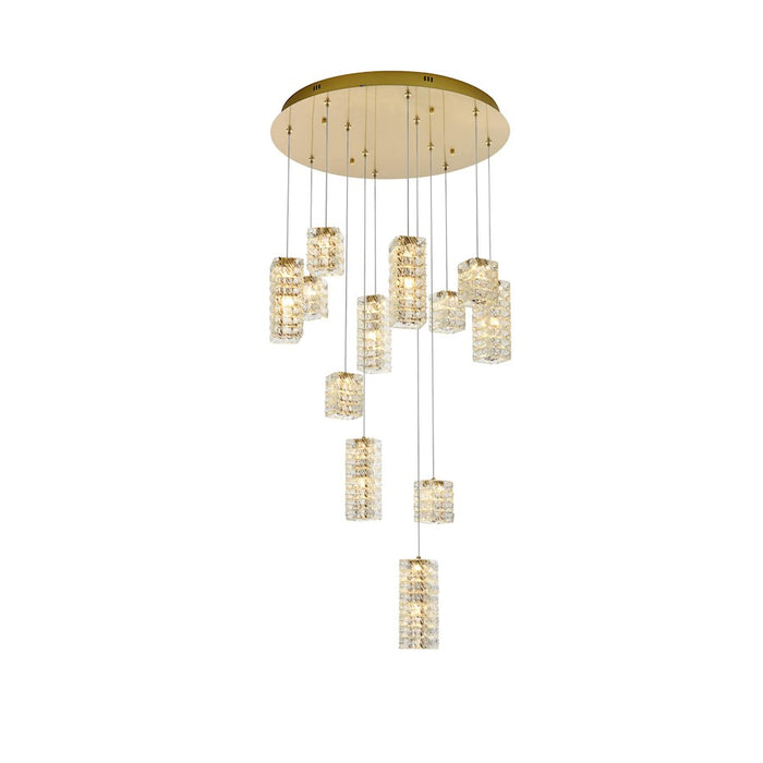 Elegant Lighting Aston 28" LED Pendant, Satin Gold
