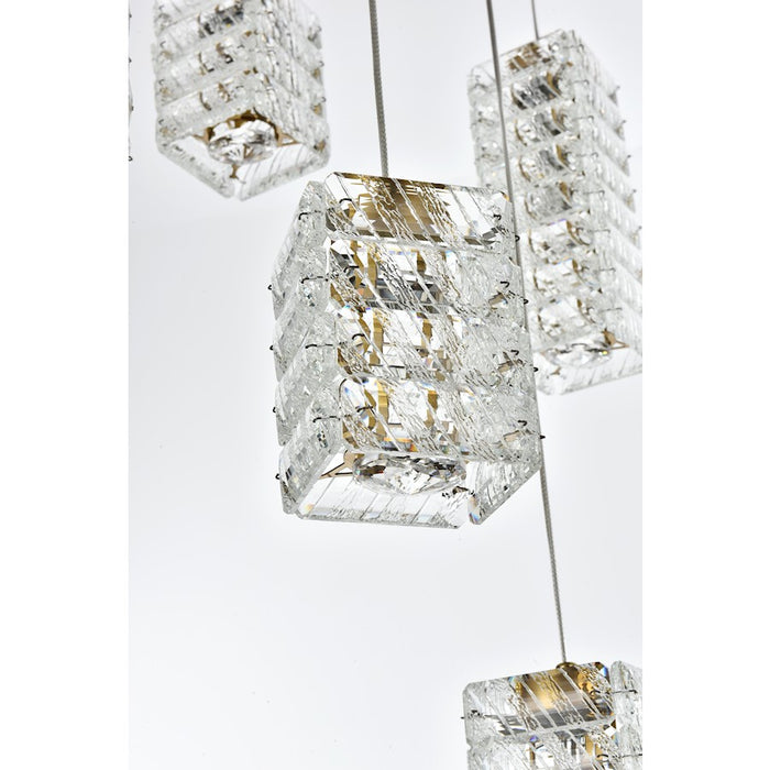 Elegant Lighting Aston 28" LED Pendant, Satin Gold