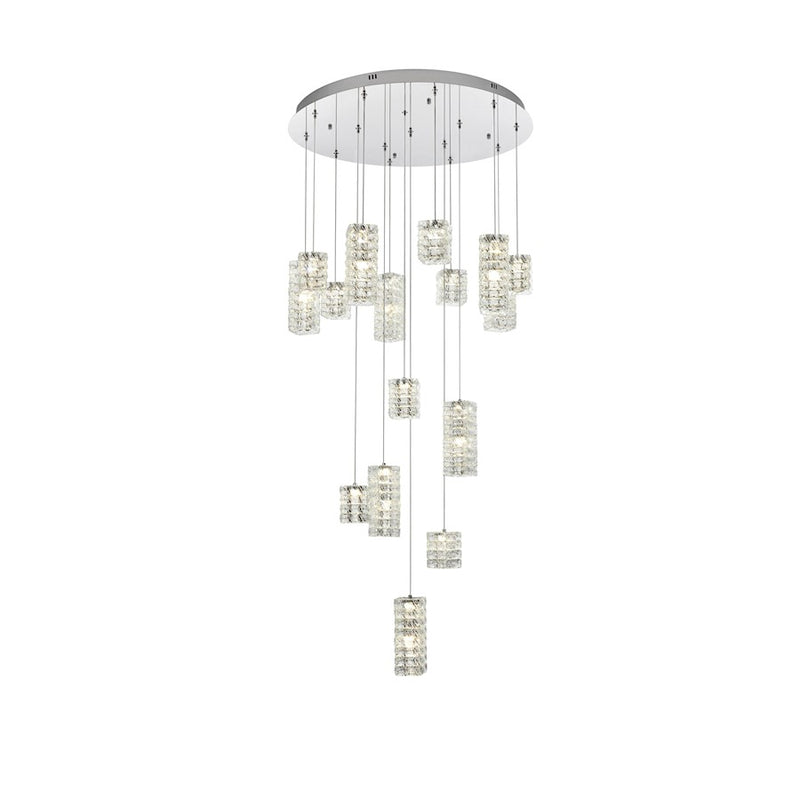 Elegant Lighting Aston 32" LED Pendant, Chrome