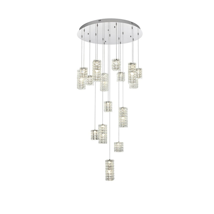 Elegant Lighting Aston 32" LED Pendant, Chrome