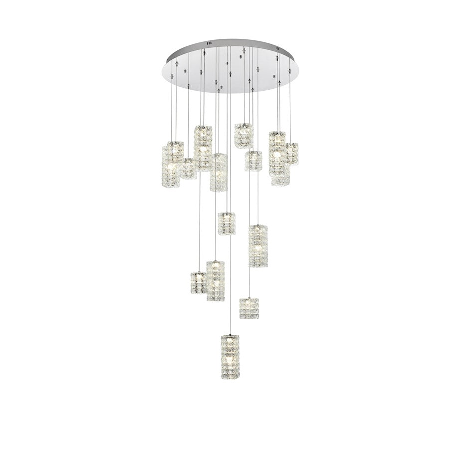 Elegant Lighting Aston 32" LED Pendant, Chrome