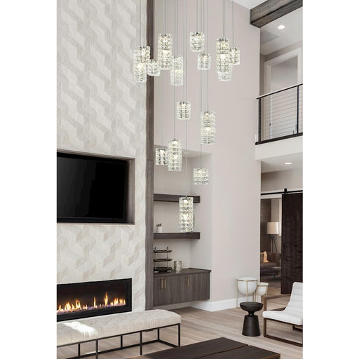 Elegant Lighting Aston 32" LED Pendant, Chrome