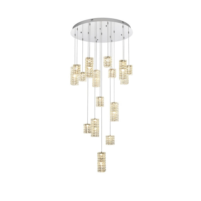 Elegant Lighting Aston 32" LED Pendant, Chrome