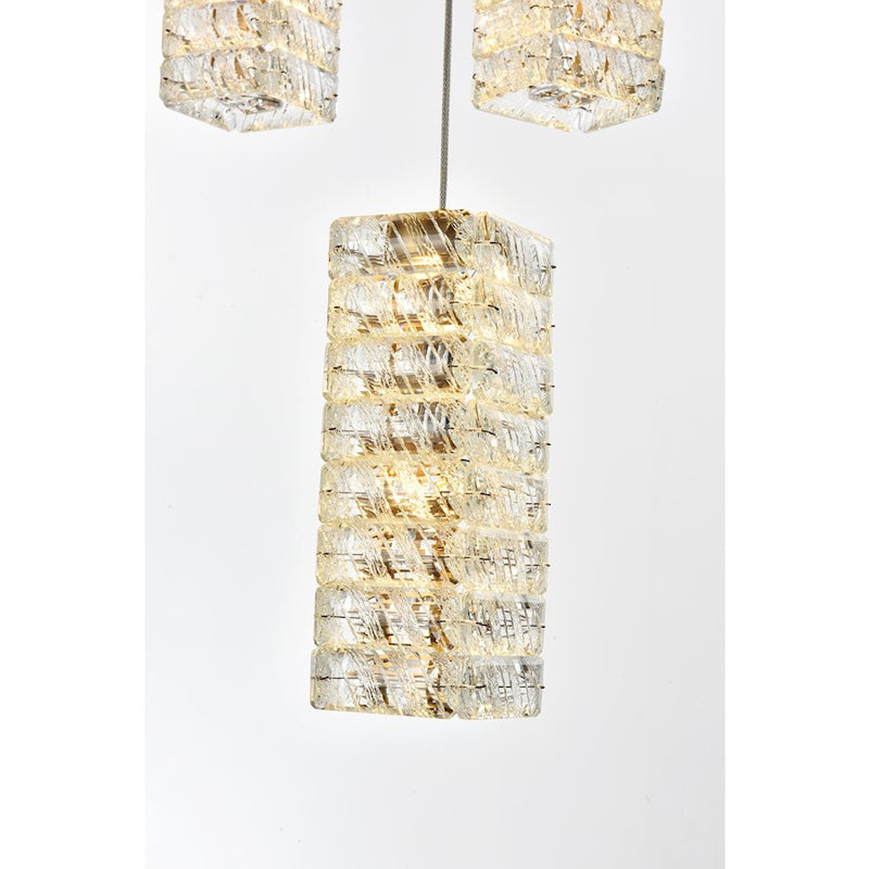 Elegant Lighting Aston 32" LED Pendant, Satin Gold