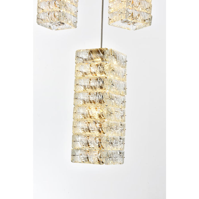 Elegant Lighting Aston 32" LED Pendant, Satin Gold
