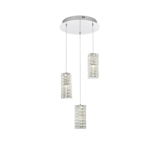 Elegant Lighting Aston 16" LED Pendant, Chrome