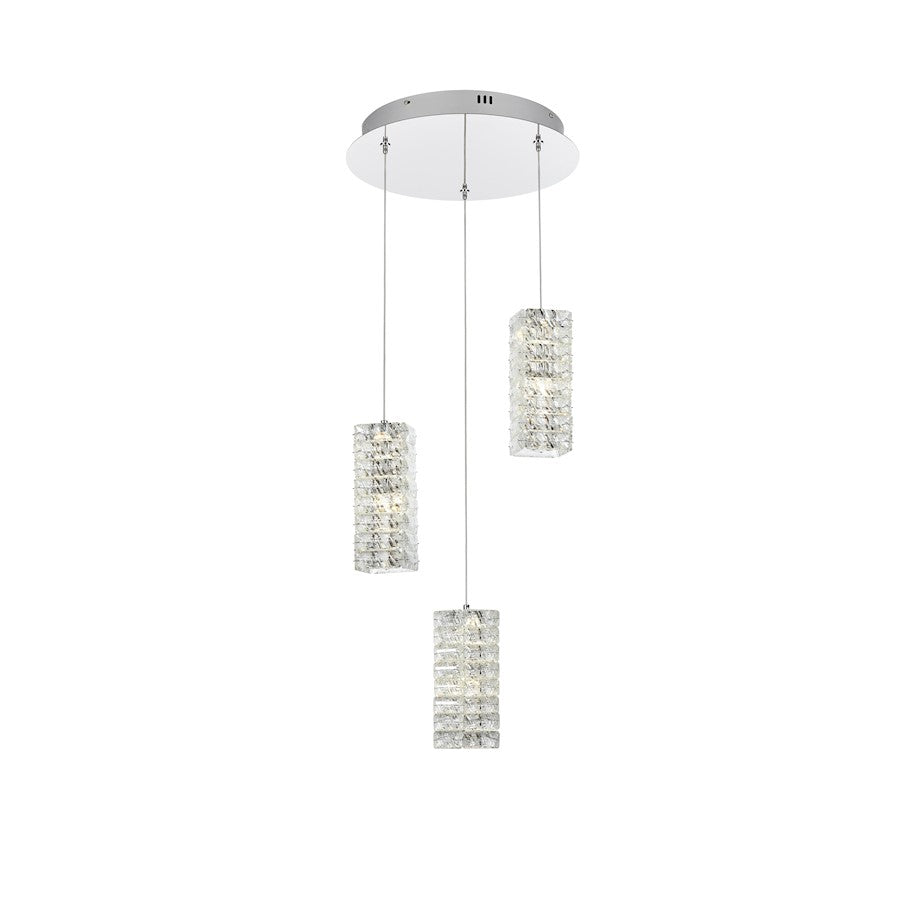 Elegant Lighting Aston 16" LED Pendant, Chrome