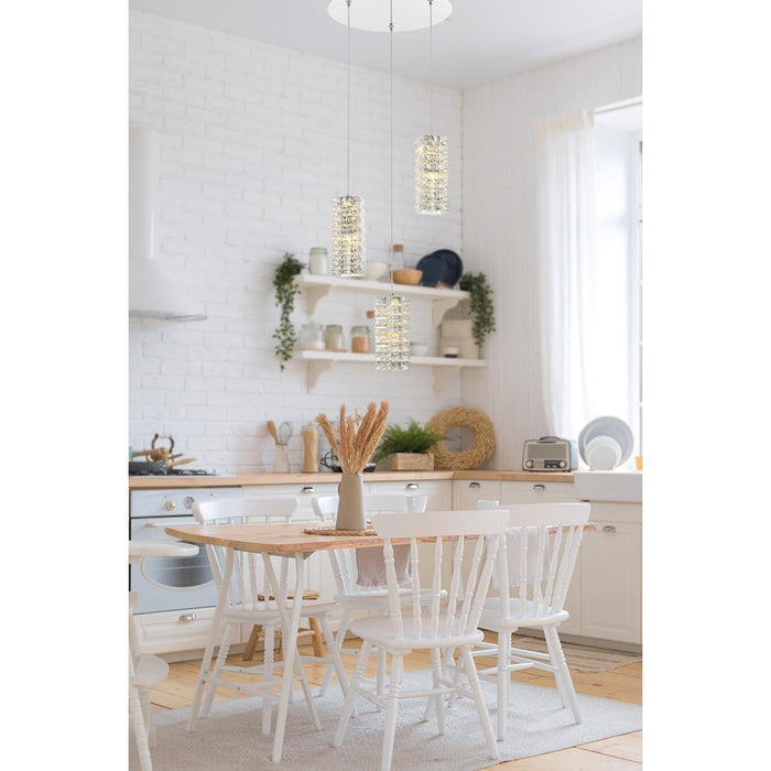 Elegant Lighting Aston 16" LED Pendant, Chrome